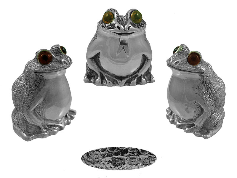 Sterling Silver Frog Cruet Set 1973